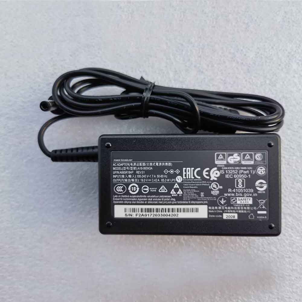 A18-065N3A 100-240V 1.7A 50-60Hz 19.0V 3.42A 65W adapter